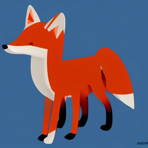 Image similar to A fox in the shape of a cube