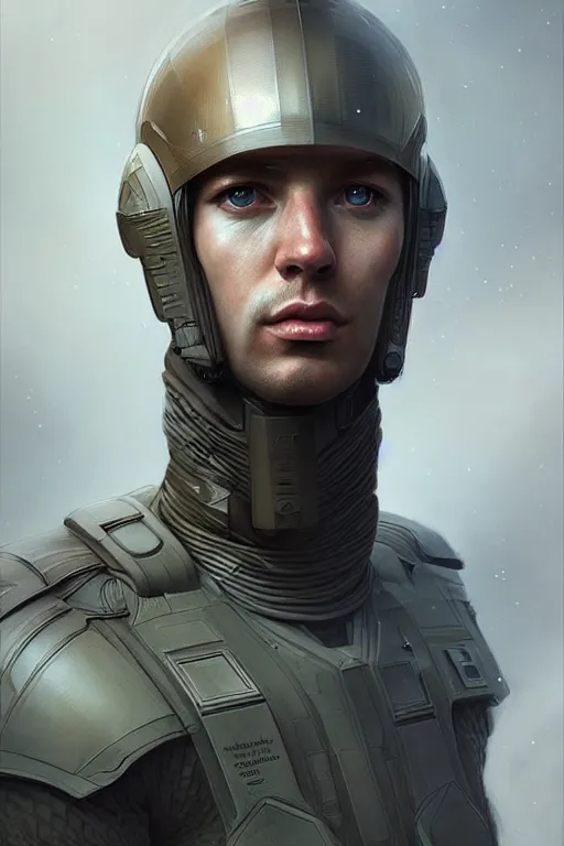 Prompt: epic professional digital art of male starship soldier by leesha hannigan, iris van herpen, artstation, cgsociety, wlop, epic, much wow, much detail, gorgeous, detailed, masterpiece