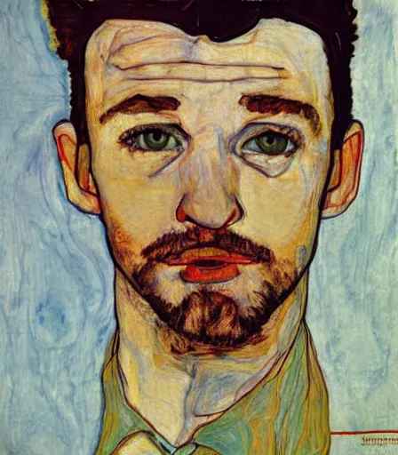 Prompt: portrait of justin timberlake by egon schiele, intense desire, high quality, high detail