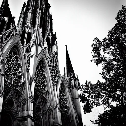 Image similar to new york with gothic architecture, very details