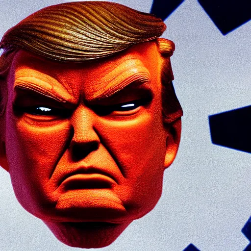 Image similar to donald trump's head as modok, the mental organism designed only for killing, little man in hovering throne, full body, psychic alien with huge head, marvel supervillain character