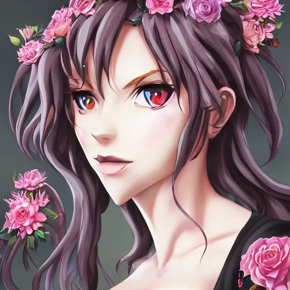 Prompt: christina rene hendricks as ahighschool dxd character, body covered in floral tattoos, d & d, fantasy, highly detailed, digital art, trending on artstation, smooth, sharp focus, illustration, art by peter tang and artgem