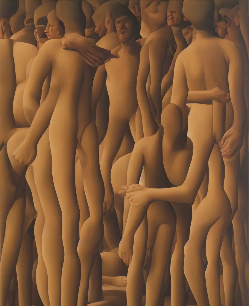 Image similar to oil painting by george tooker