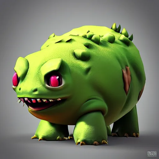 Prompt: “3d render of a bulbasaur, concept art, artstation trending”