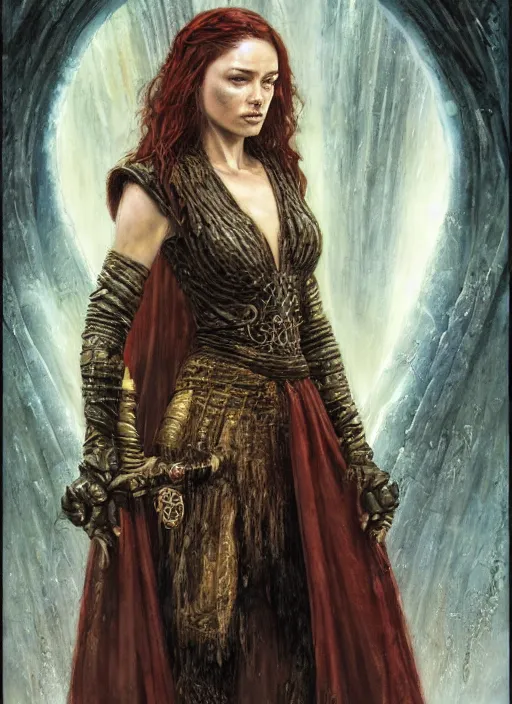 Image similar to a character from game of thrones tv - series, art by karol bak and mark brooks and donato giancola and bayard wu, 4 k, 4 0 9 6, hires, focus