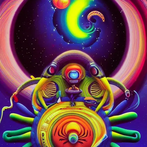 Image similar to psychedelic astronaut attaining enlightenment in the style of octavio ocampo naoto hattori, cg society, trending on artstation, award winning