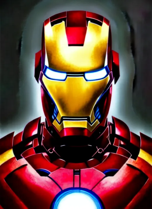 Image similar to portrait of iron man, marvel, victorian, concept art, detailed face, fantasy, close up face, highly detailed, cinematic lighting, digital art painting by greg rutkowski