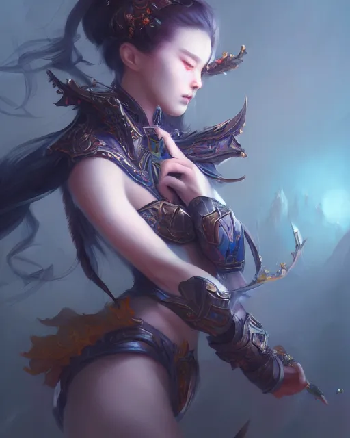 Prompt: fantasy art by yizheng ke, kyz, artstationhd