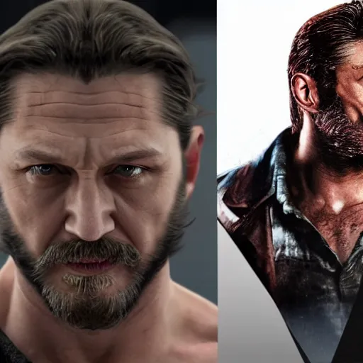 Image similar to Tom Hardy as wolverine 4K quality Photorealism