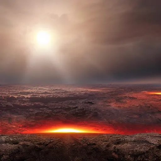 Image similar to the end of the world when the sun expands and burns the earth, highly detailed matte painting