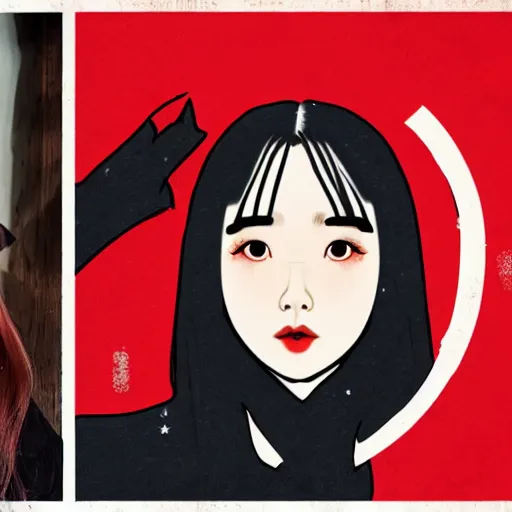 Prompt: Chuu from LOONA as a communist revolutionary