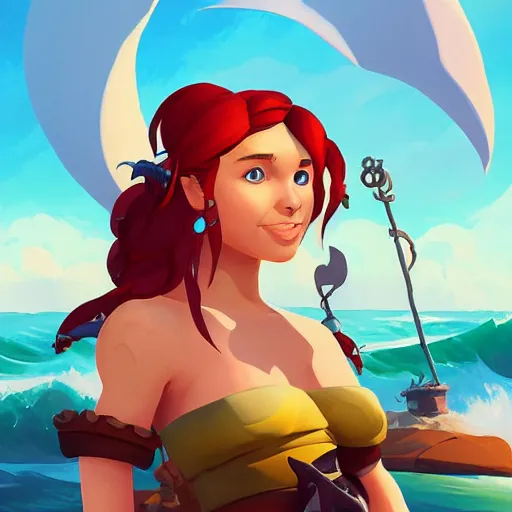 Image similar to painting jack the pirate mermaid on sea of thieves game avatar hero smooth face median photoshop filter cutout vector behance hd by jesper ejsing, by rhads, makoto shinkai and lois van baarle, ilya kuvshinov, rossdraws, illustration, art by ilya kuvshinov and gustav klimt