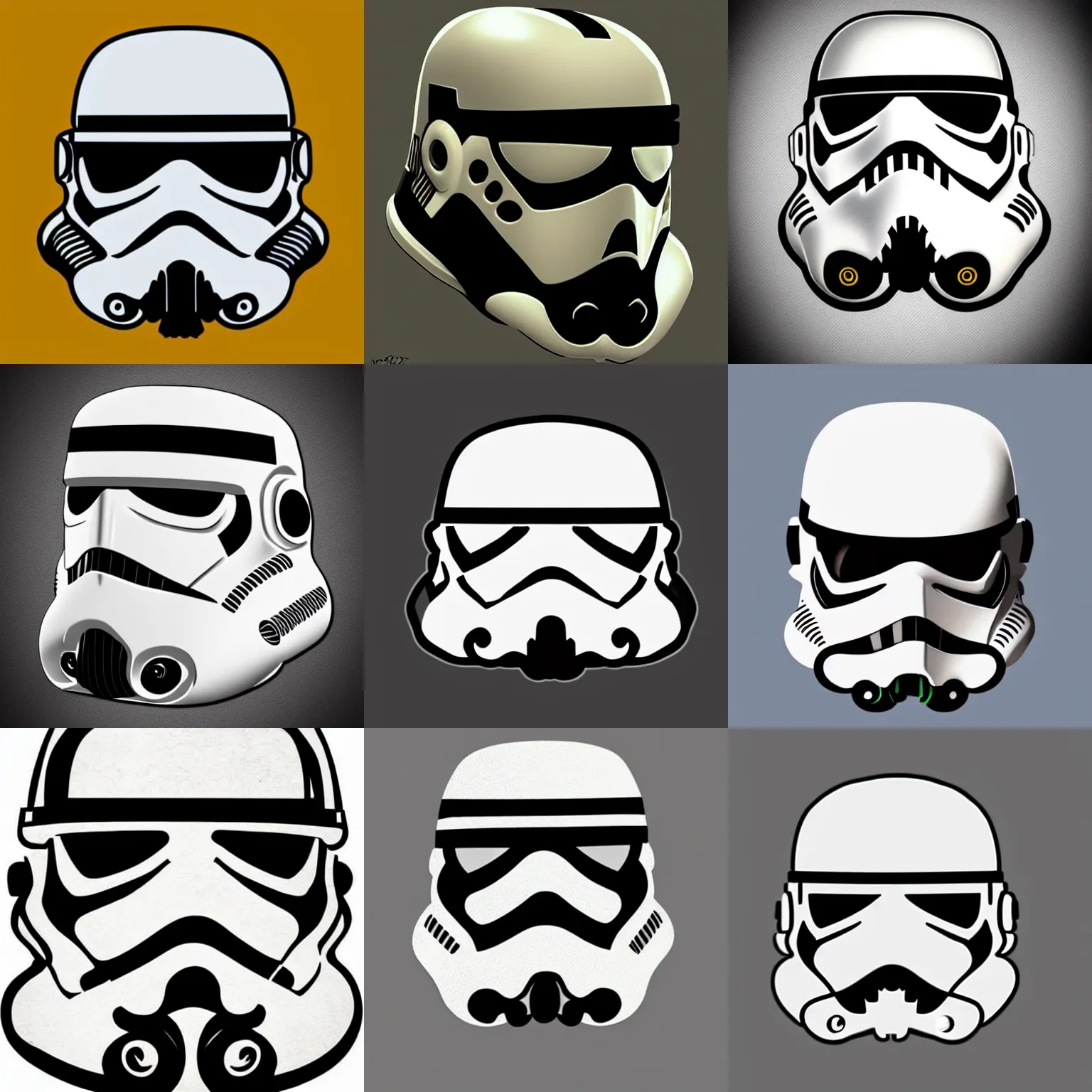Prompt: pop-art stormtrooper helmet trending on artstation