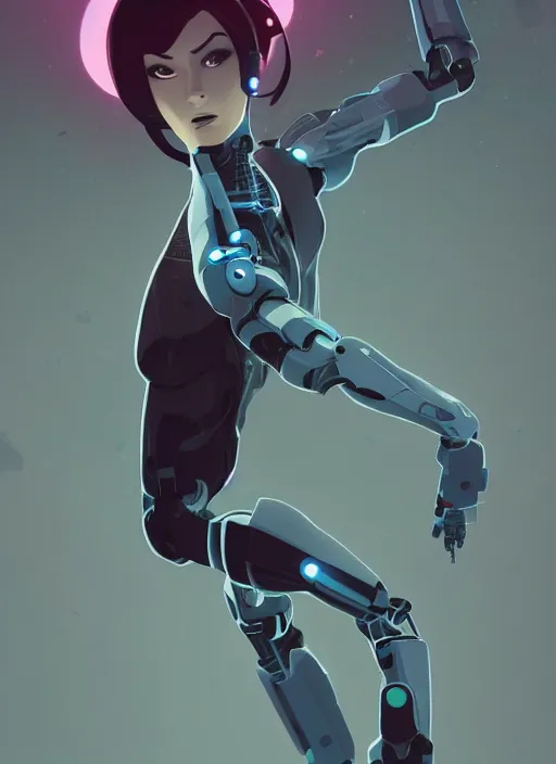 Prompt: a female cyborg. clean cel shaded vector art. shutterstock. behance hd by lois van baarle, artgerm, helen huang, by makoto shinkai and ilya kuvshinov, rossdraws, illustration, art by ilya kuvshinov