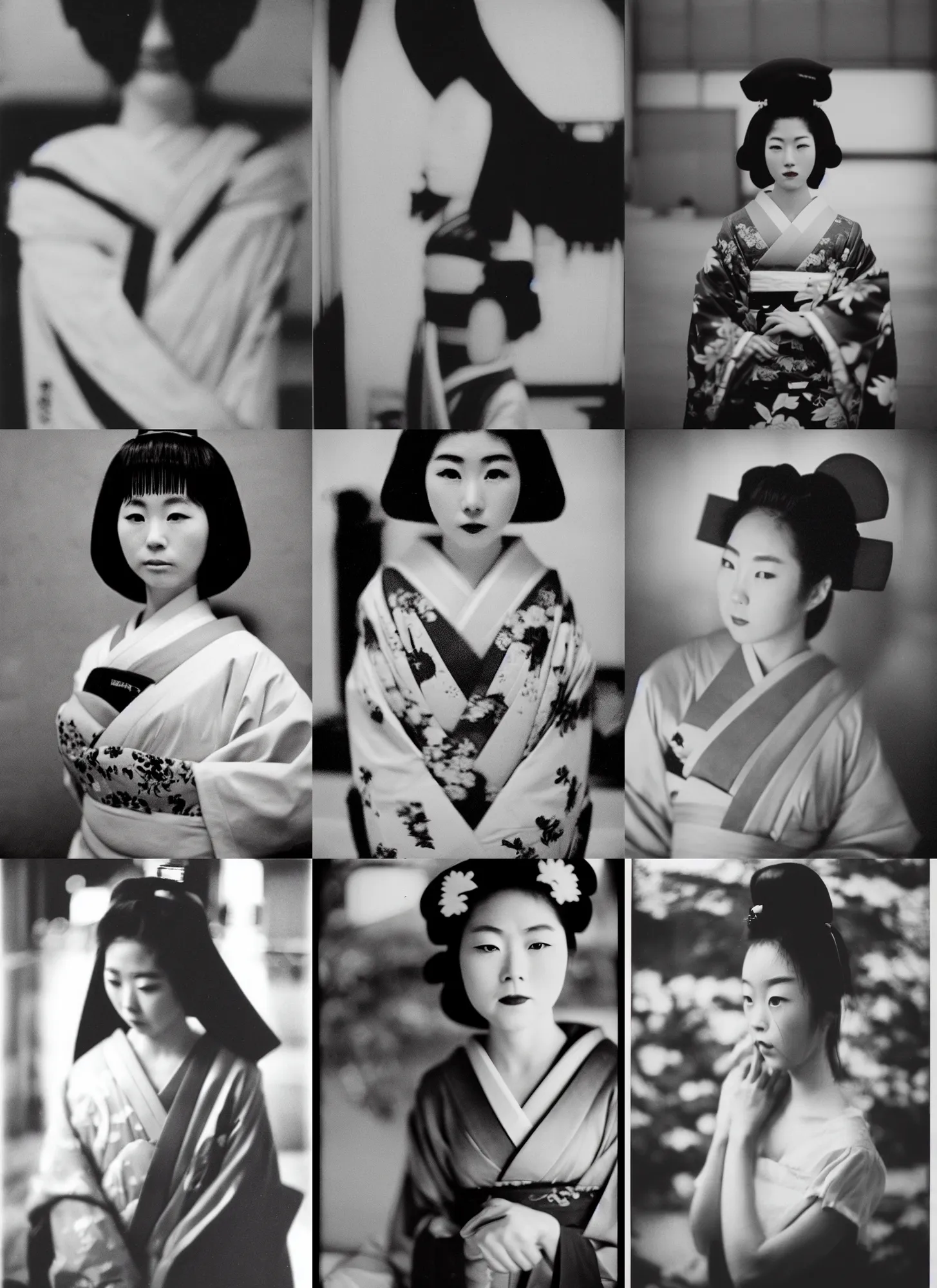 Prompt: Portrait Photograph of a Japanese Geisha Fomapan R 16mm Double Perf. Movie Film
