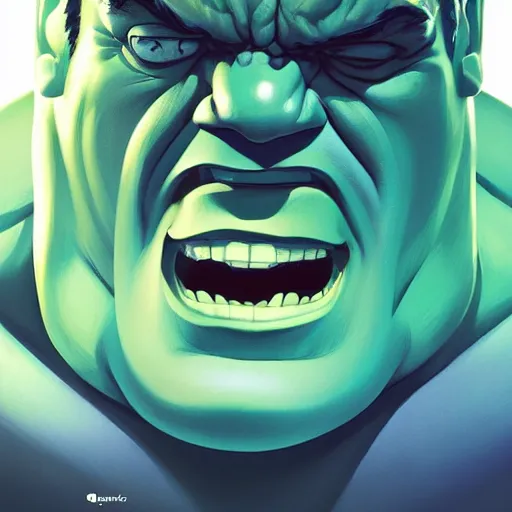 Image similar to face icon stylized minimalist the hulk, loftis, cory behance hd by jesper ejsing, by rhads, makoto shinkai and lois van baarle, ilya kuvshinov, rossdraws global illumination