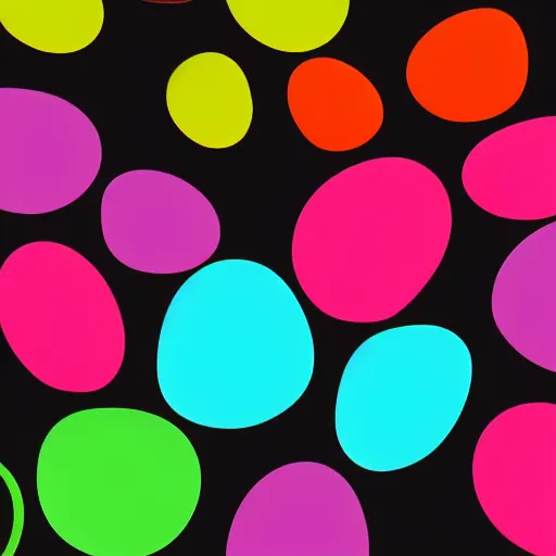 Prompt: a group of blobby vibrant colors on a black background, nostalgic