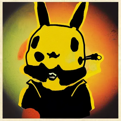 Image similar to portrait of kanye west in a yellow pikachu! hoody