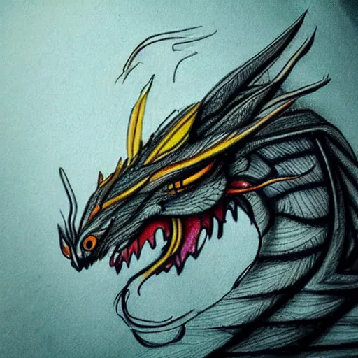 Image similar to beautiful drawing of a dragon, accurate, digital art