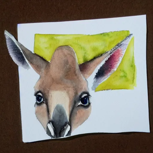 Image similar to kangaroo, watercolor, watercolor art, kangaroo, simple, white background