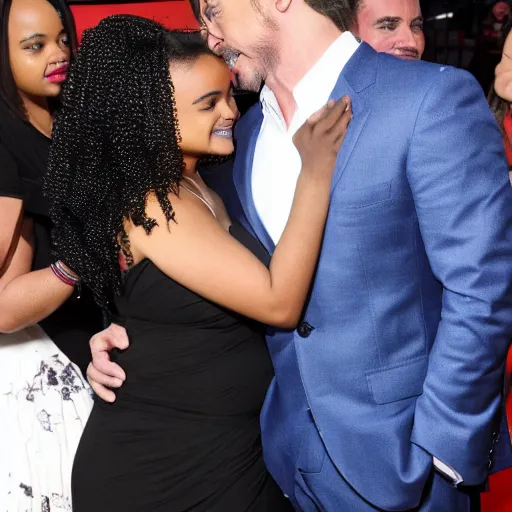 Image similar to kyla pratt hugs robert downey jr. first