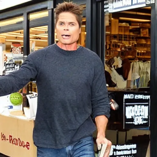 Prompt: rob lowe robbing a lowe's store