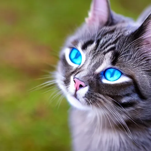 Prompt: cat with blue eyes,