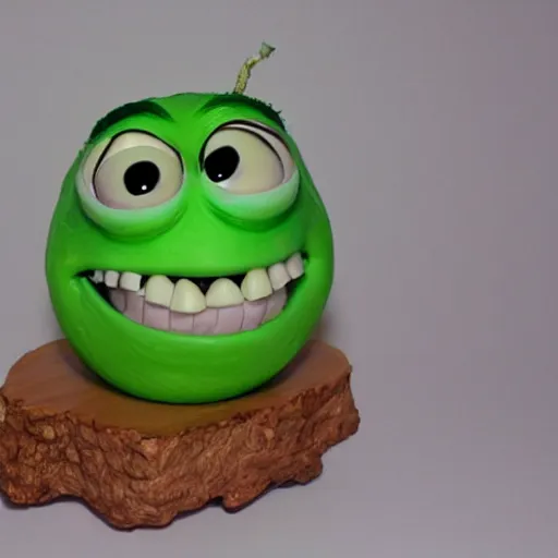 Image similar to mike wazowski as a candle