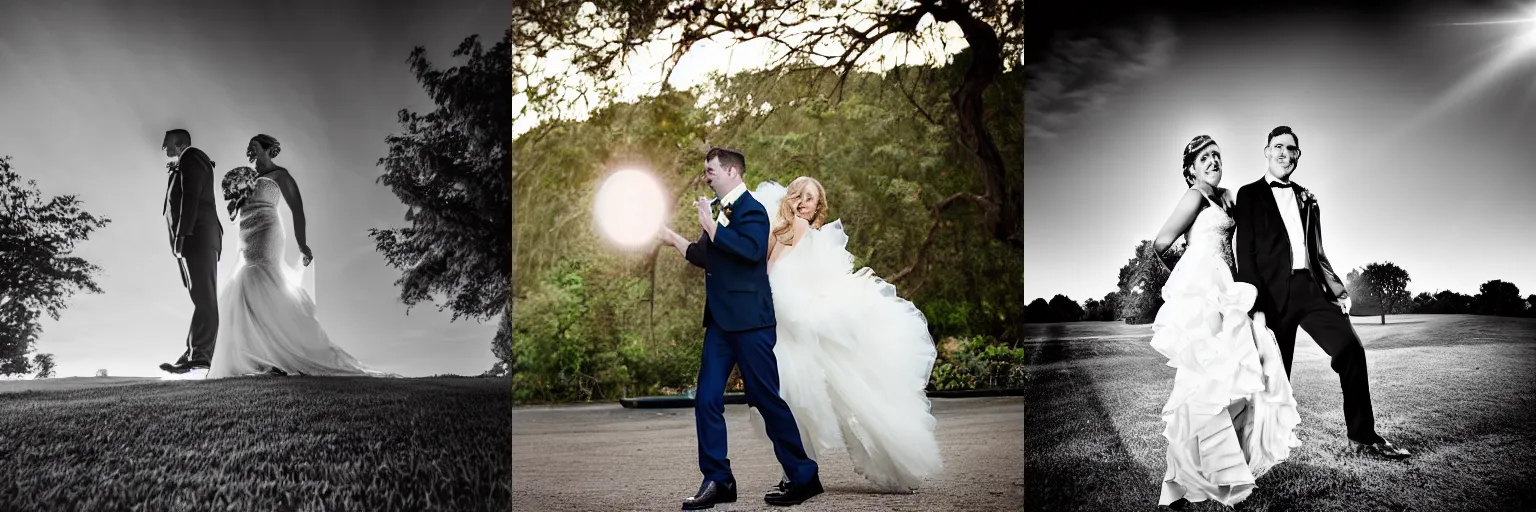 Prompt: best wedding photo, award winning, dynamic light