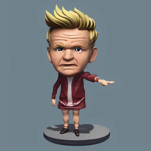 Prompt: plastic miniature cute little figurine of gordon ramsay, heroclix, blender, 8 k, octane render, unreal engine, redshift render, trending on artstation, highly detailed