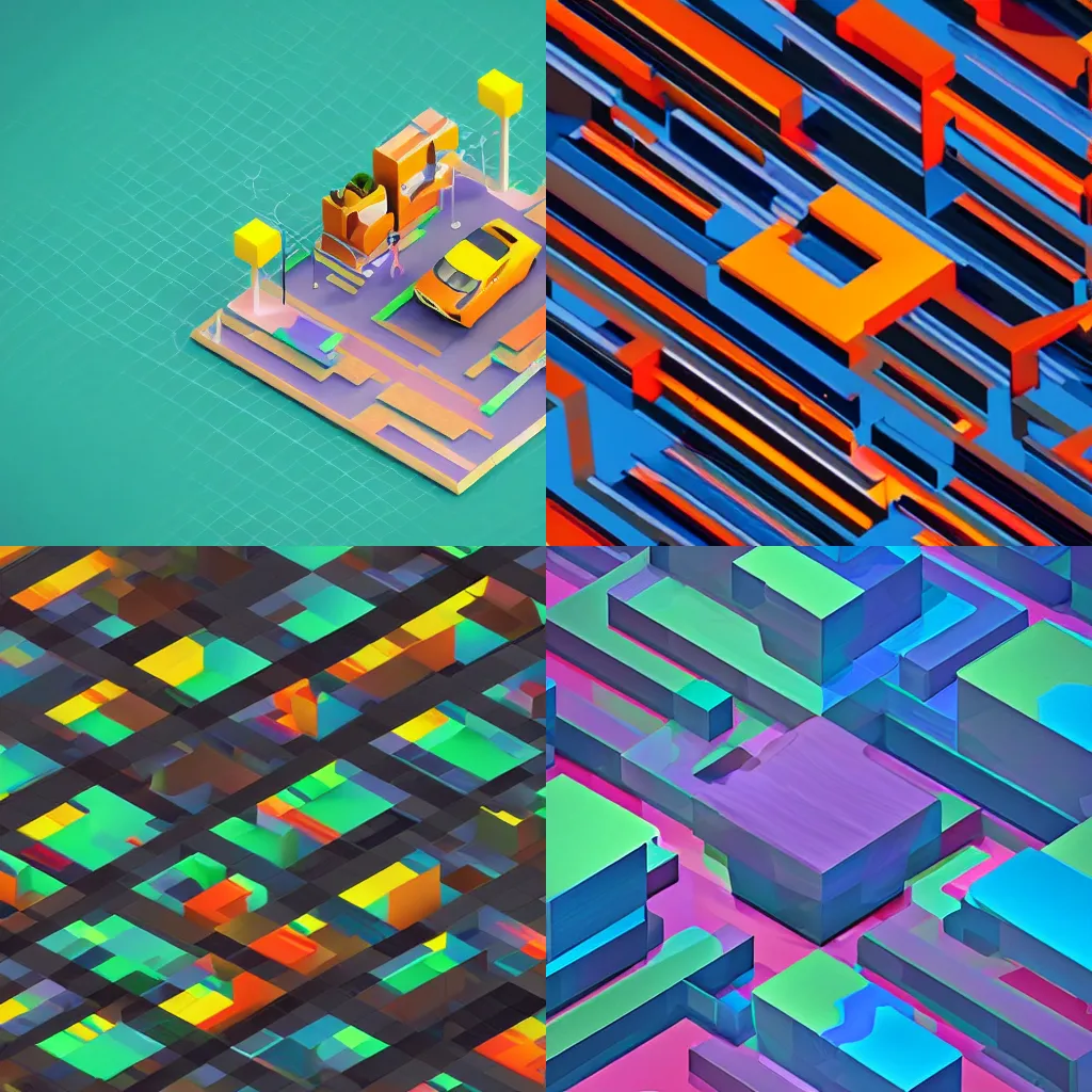 Prompt: 3d isometric abstract , 8 k hd dof