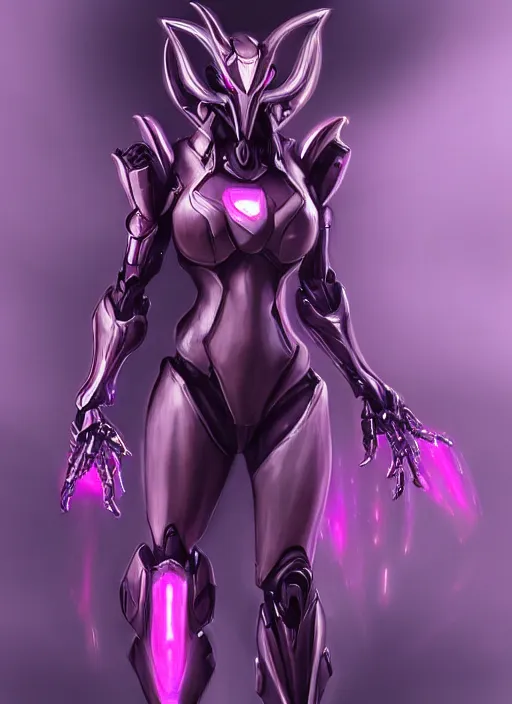 Image similar to cinematic goddess full shot, beautiful stunning hot anthropomorphic robot mecha female dragon, sleek dragon head, metal ears, led purple eyes, smooth fuschia skin, smooth silver armor, floating in space, holding a galaxy, epic proportions, epic size, epic detail, furry art, dragon art, giantess art, warframe fanart, furaffinity, octane