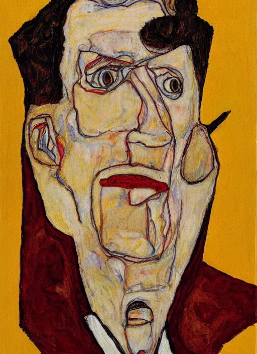 Prompt: portrait of trump by egon schiele