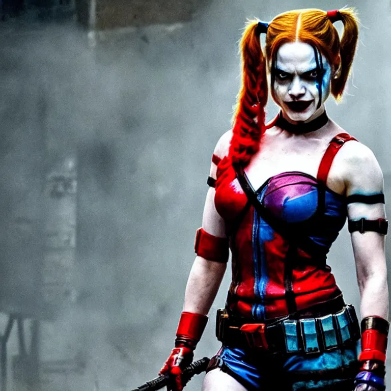 Prompt: Ruth Wilson as Harley Quinn in Suicide Squad