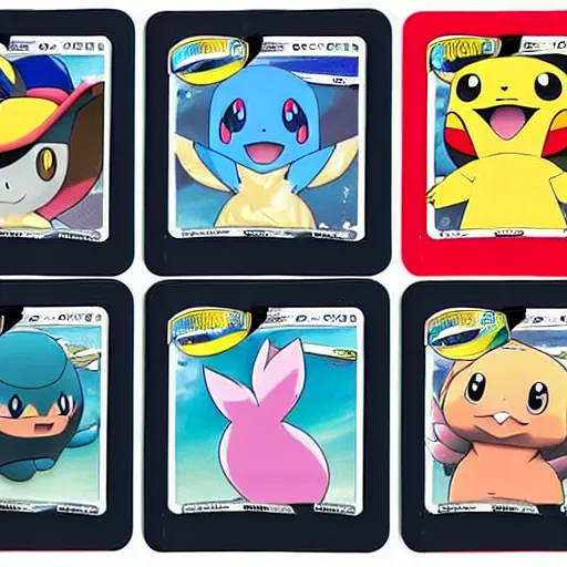 Image similar to pokemon cards with snooki, joe biden, nicki minaj, kim kardashian, osama bin laden, pokemon anime style, hd 8k image high detail, at target