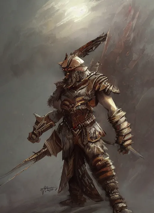 Image similar to warrior inspired a concept art Russian illustrator Roman Papsuev