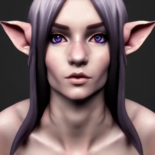 Image similar to full body shot of an elf girl, photorealistic, perfect symmetrical image, symmetrical face, perfect face, longshot, trending on artstation