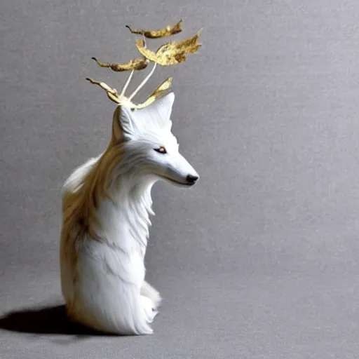 Image similar to artic fox white marble with gold accents by ellen jewett