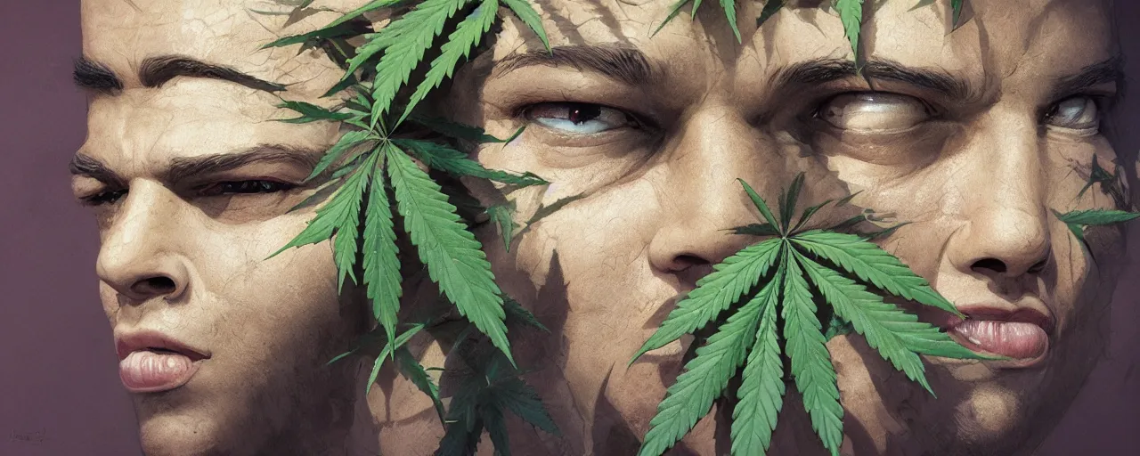 Image similar to portrait sweet face cannabis, marijuana!, baby groot, realistic shaded perfect face, cinematic volumentric lighting, jim cheung, david marquez, mike deodato jr, ilya kuvshinov, makoto shinka, behance hd by jesper ejsing, by rhads, hyper detailed, octane render, concept art, artstation