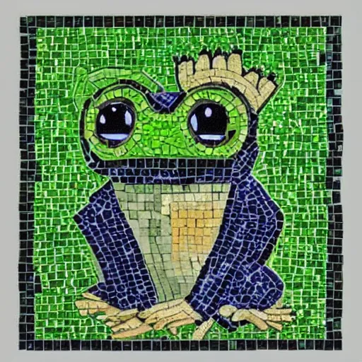 Image similar to pepe the frog church mosaic