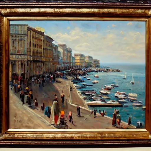 Prompt: oil painting of naples by harold weston