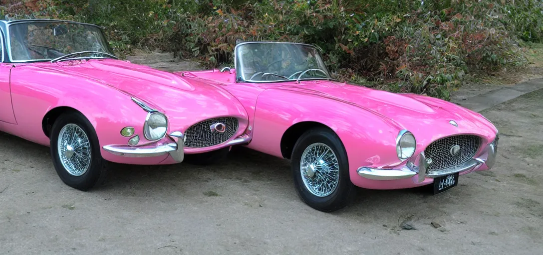 Image similar to pink jaguar 1 9 6 6