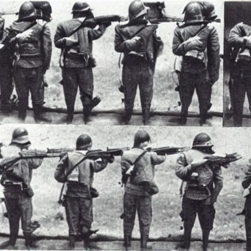 Prompt: world war 2 firing squad