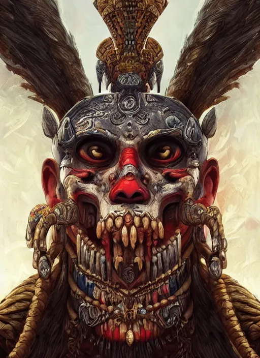 Image similar to digital _ painting _ of _ ah puch mayan god of death _ by _ filipe _ pagliuso _ and _ justin _ gerard _ symmetric _ fantasy _ highly _ detailed _ realistic _ intricate _ port