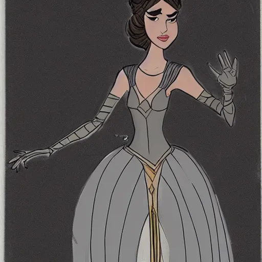 Image similar to milt kahl sketch of victoria justice as princess padme from star wars episode 3