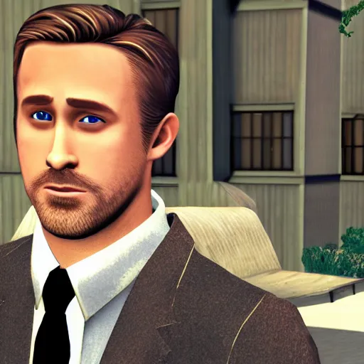 Image similar to screenshot of ryan gosling in gmod