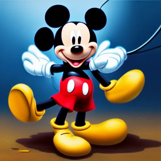Image similar to mickey mouse by wlop and makoto shinkay