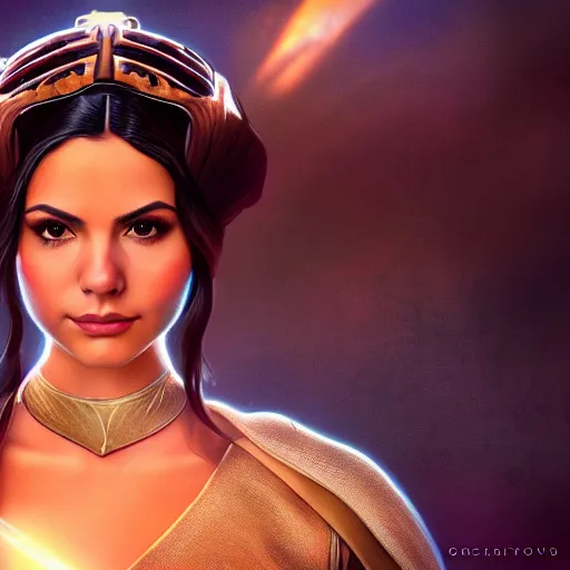 Image similar to victoria justice as princess padme in star wars episode 3, 8 k resolution, cinematic lighting, anatomically correct