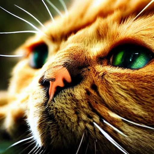 Prompt: realistic photograph of Garfield the cat