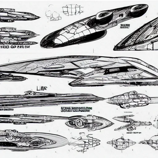 Image similar to sketches of fighting spaceship where other spaceship can land on, full page, technical, detailed